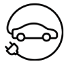 cable going in a cirle charging car icon